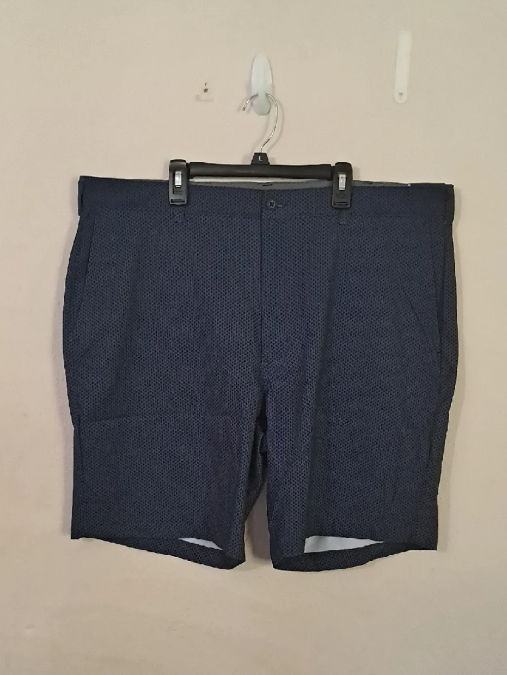 Ben Hogan Navy Micro-Pattern Flat Front Men's Size 40 Waist Shorts